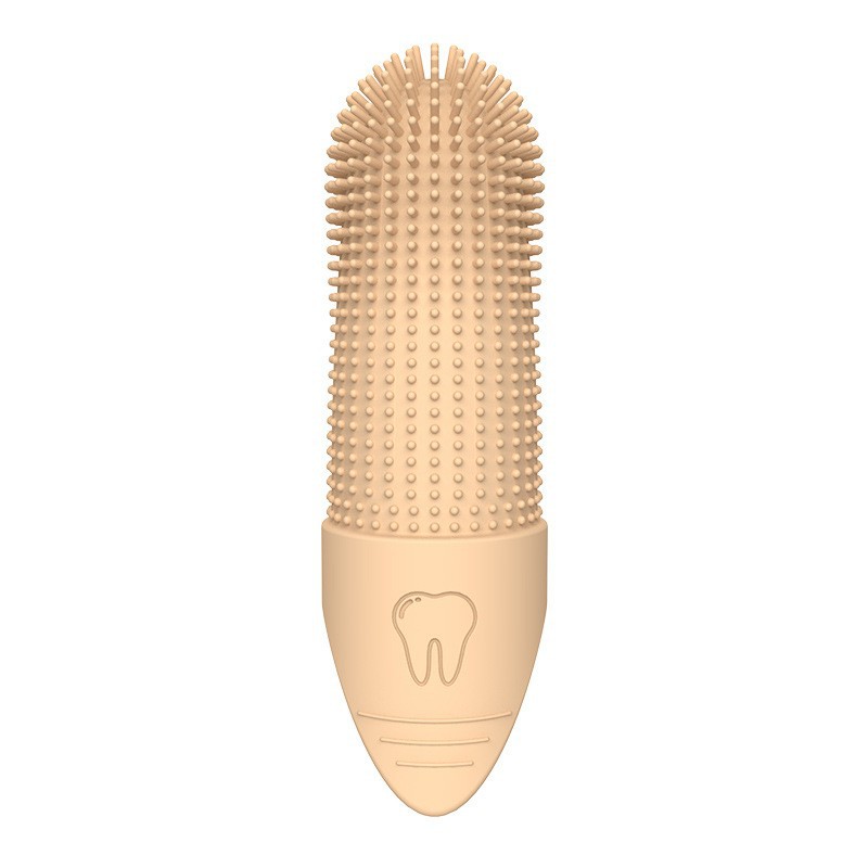 Silicone Pet Finger Toothbrush with Case in Orange