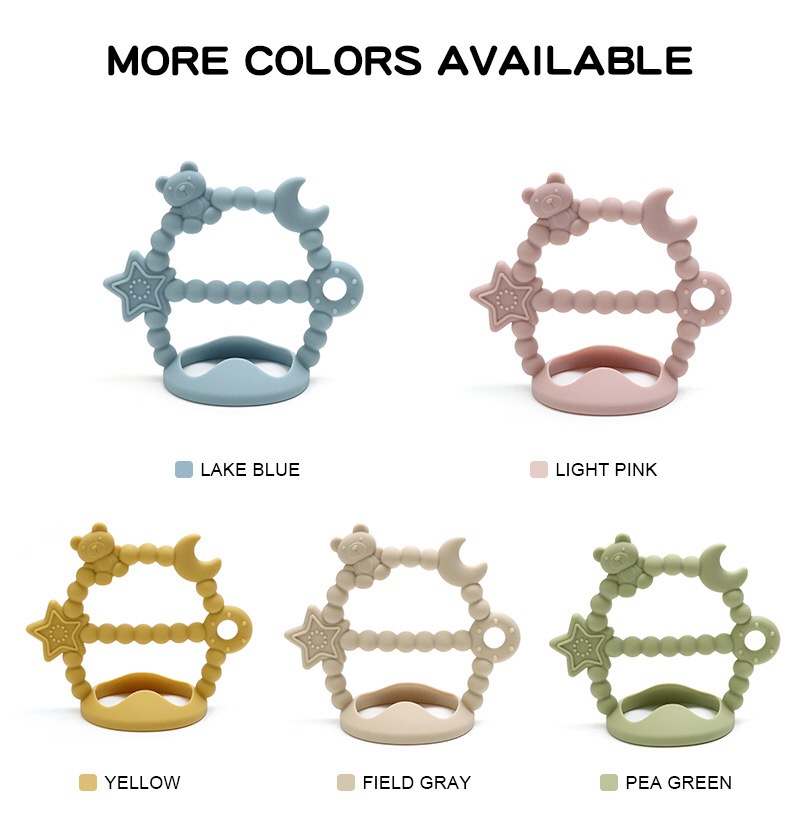 Silicone Wrist Teething Ring — original color collection