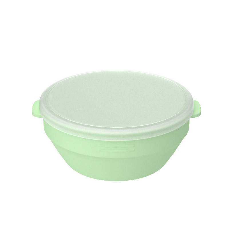 Light green collapsible silicone mixing bowl for kitchen and homeware collections