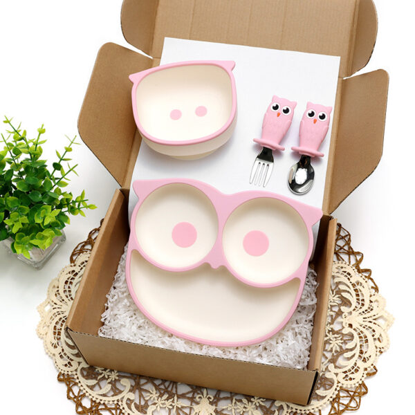4-Piece Owl Silicone Baby Feeding Set