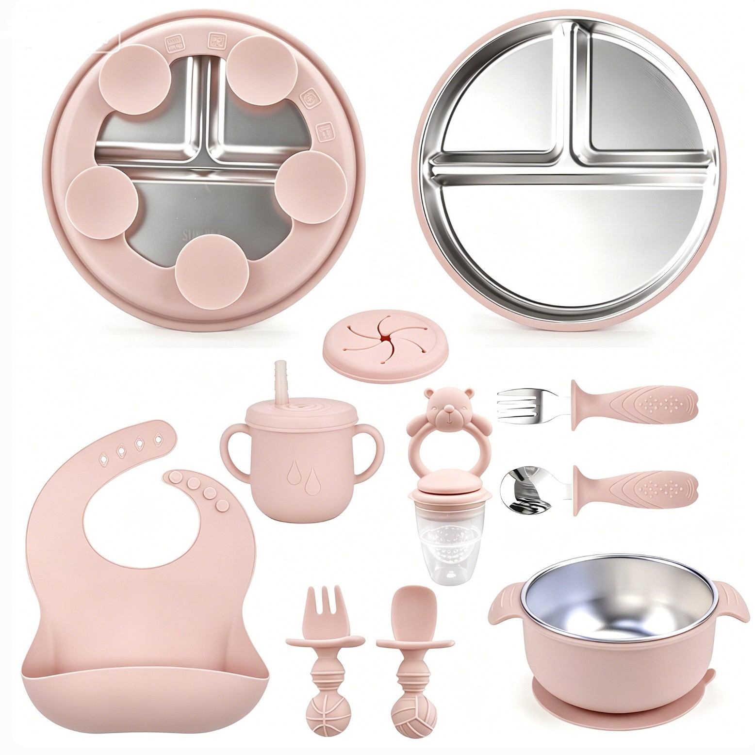 7-Piece Stainless Steel & Silicone Baby Feeding Set — additional product view