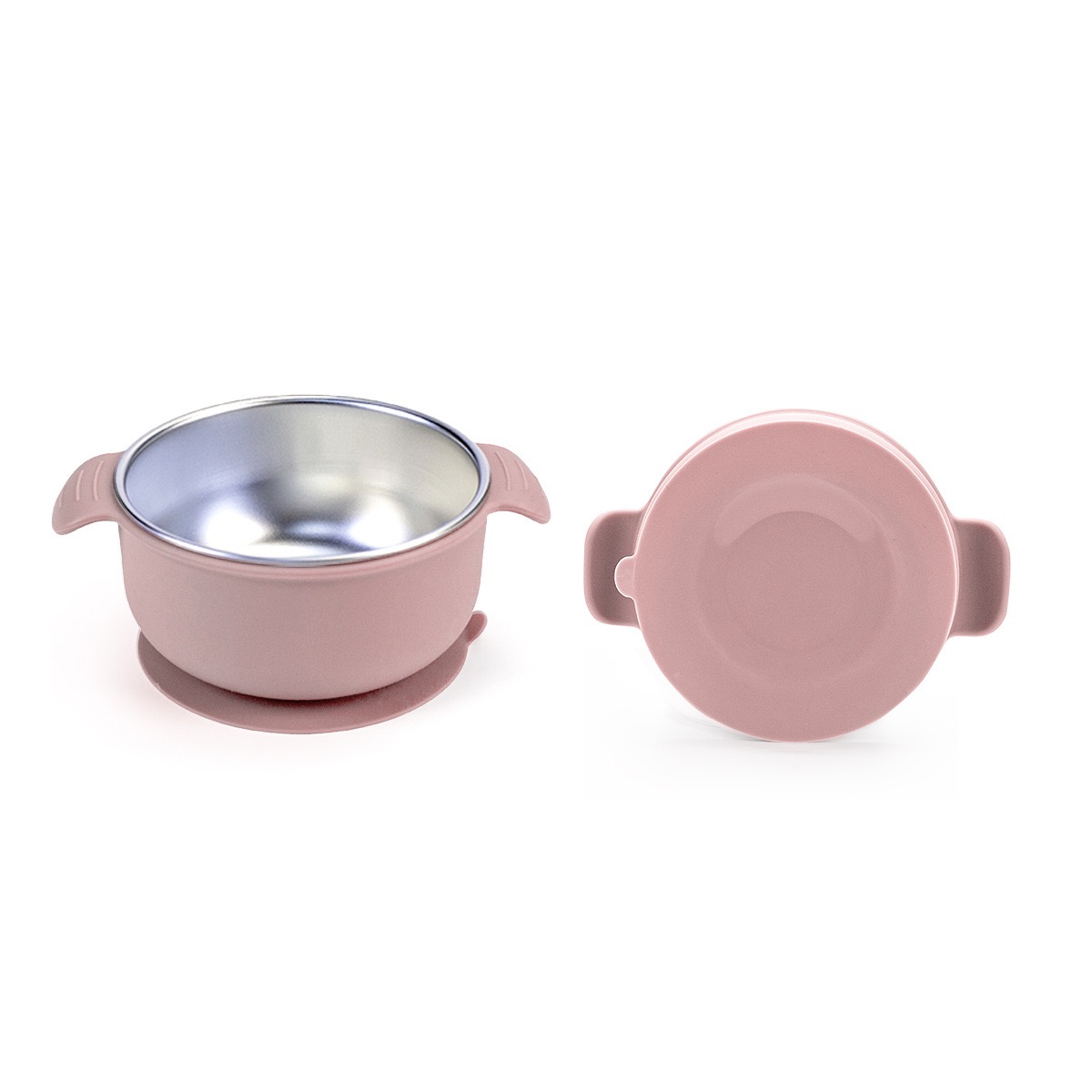 Stainless Steel Baby Suction Bowl with Handles — close-up product details