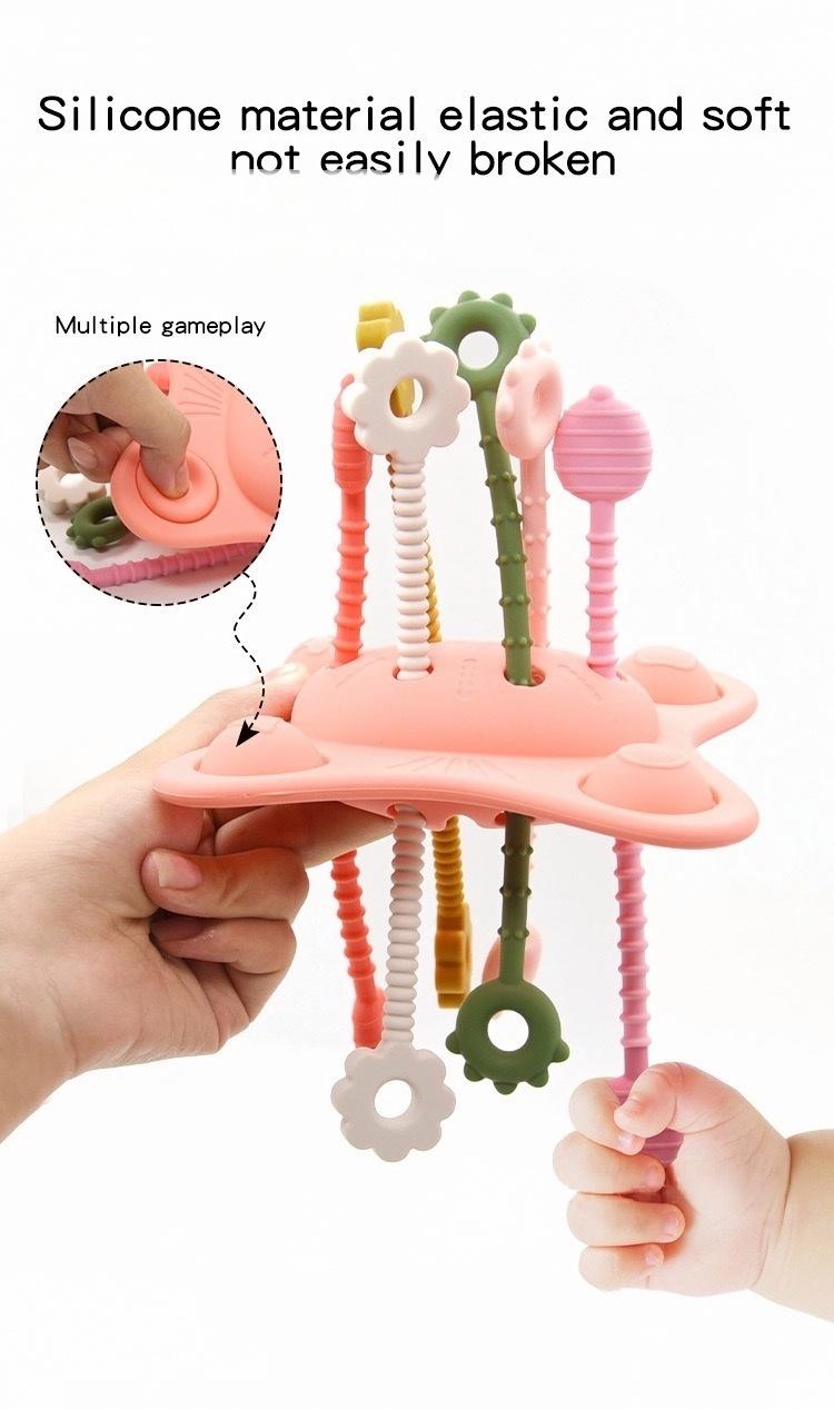 Silicone UFO Pull String Sensory Toy — close-up product details