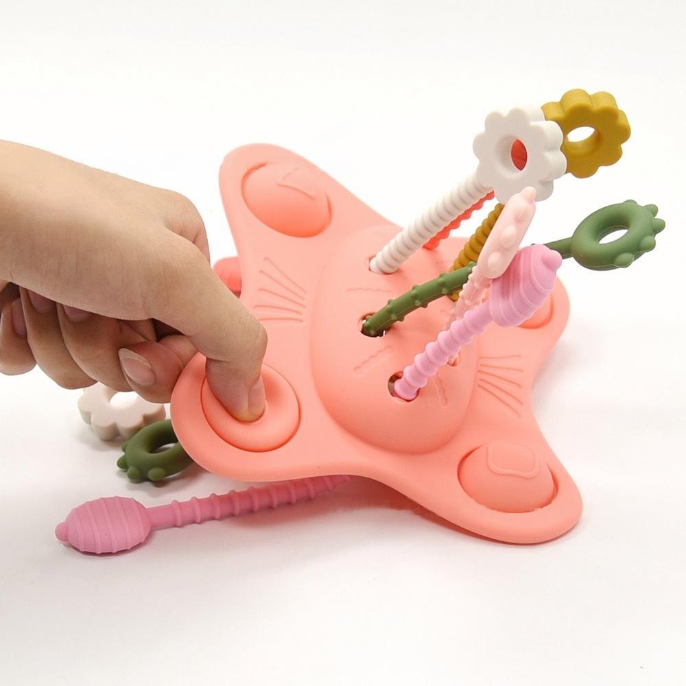 Silicone UFO Pull String Sensory Toy — close-up product details