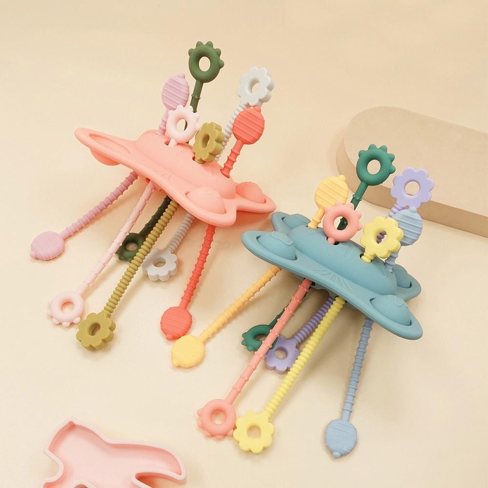 Silicone UFO Pull String Sensory Toy — original color collection