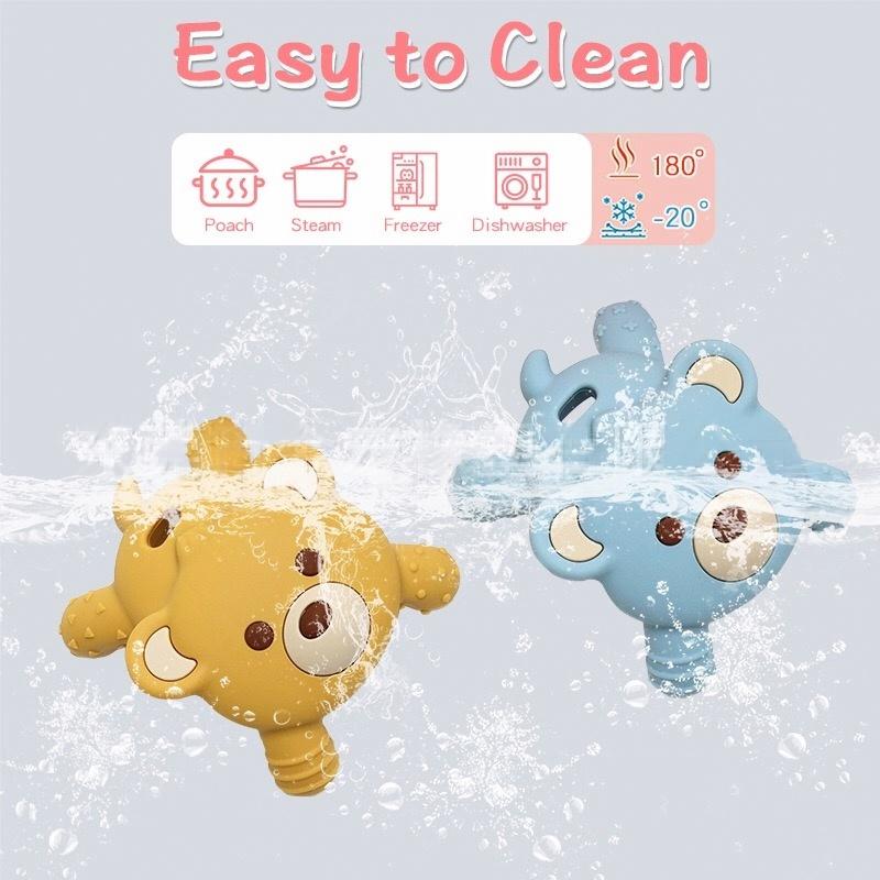 Bear Silicone Baby Teether — close-up product details
