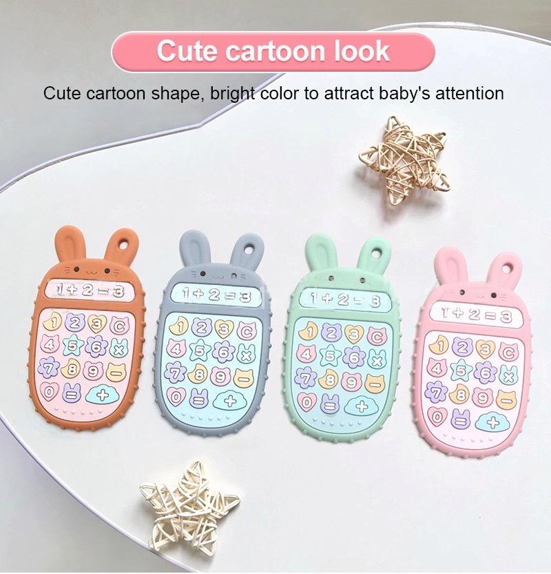 Bunny Phone Silicone Baby Teether — original color collection