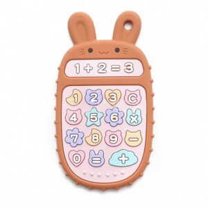 Silicone Bunny Baby Teether, Food Grade Silicone, Chocolate Single Product White Background, wholesale bulk supply, OEM ODM | Jarhouselife