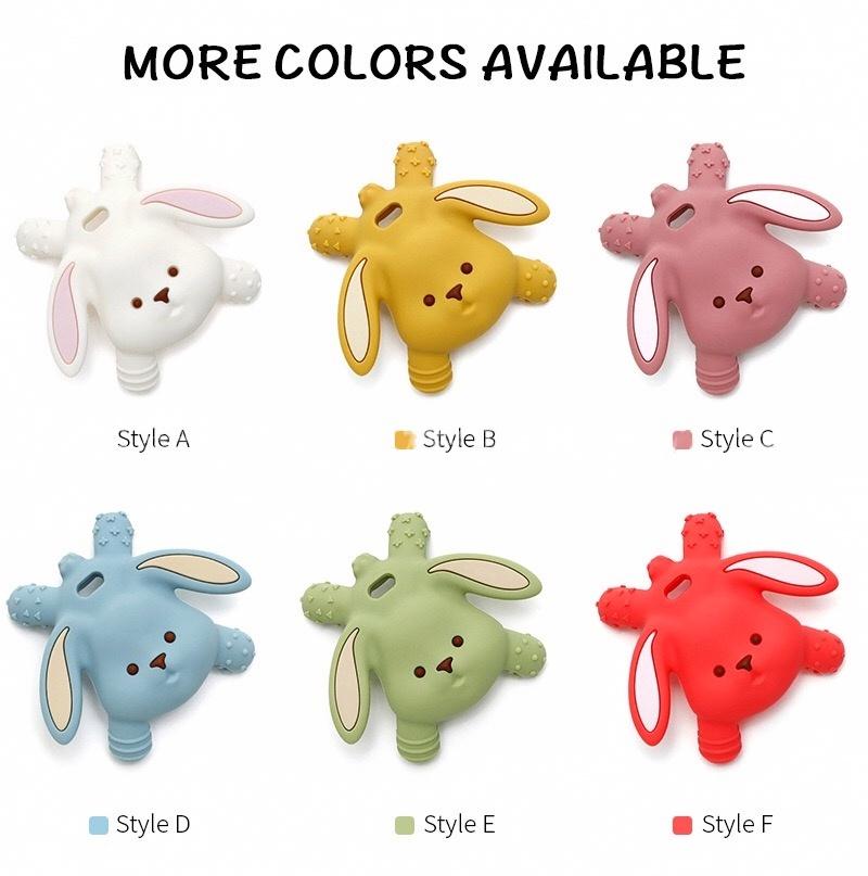 Bunny Silicone Baby Teether — original color collection