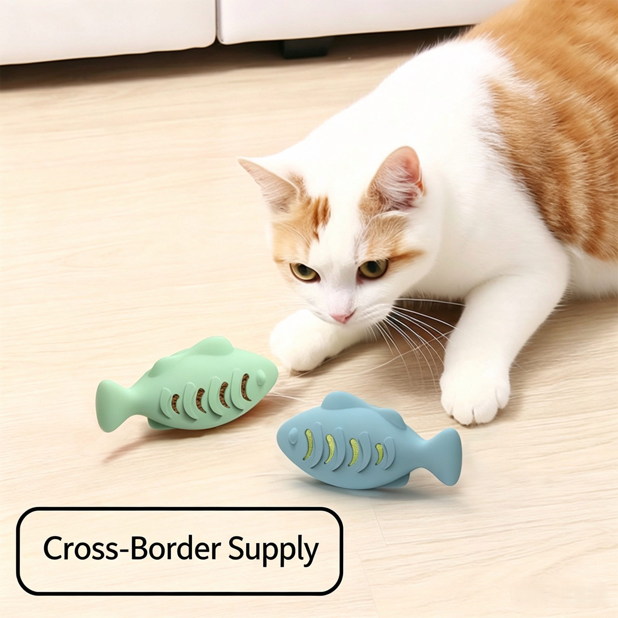 Fish-Shaped Silicone Cat Treat Dispenser — additional product view