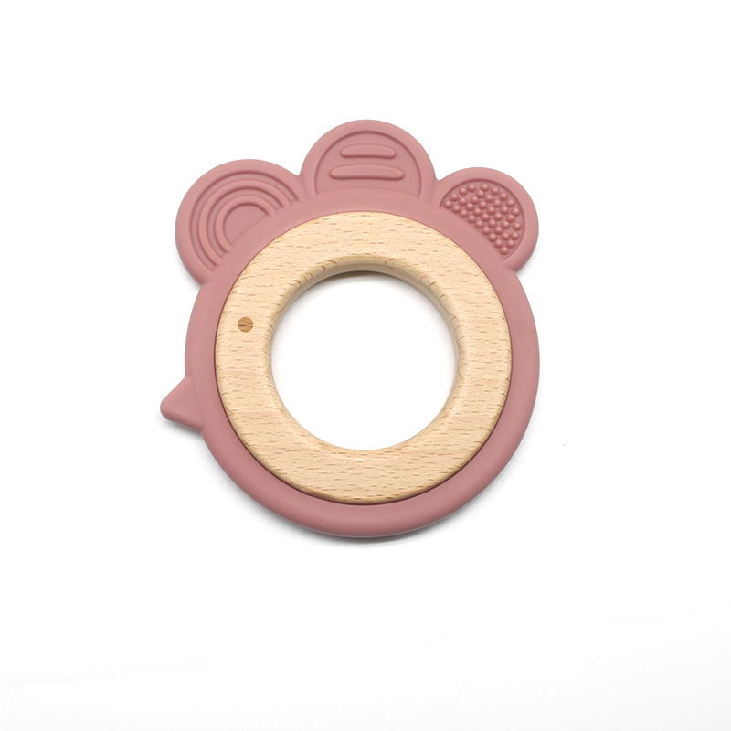Chick Silicone & Wood Baby Teether