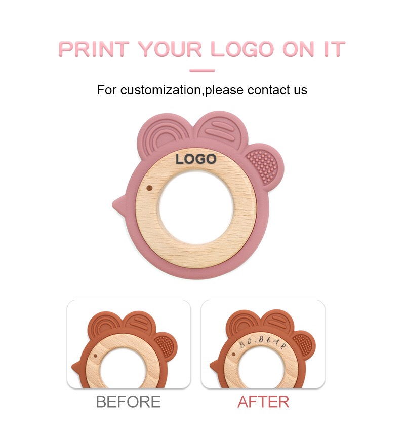 Chick Silicone & Wood Baby Teether — additional product view