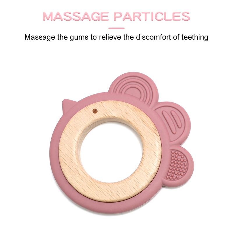 Chick Silicone & Wood Baby Teether — additional product view
