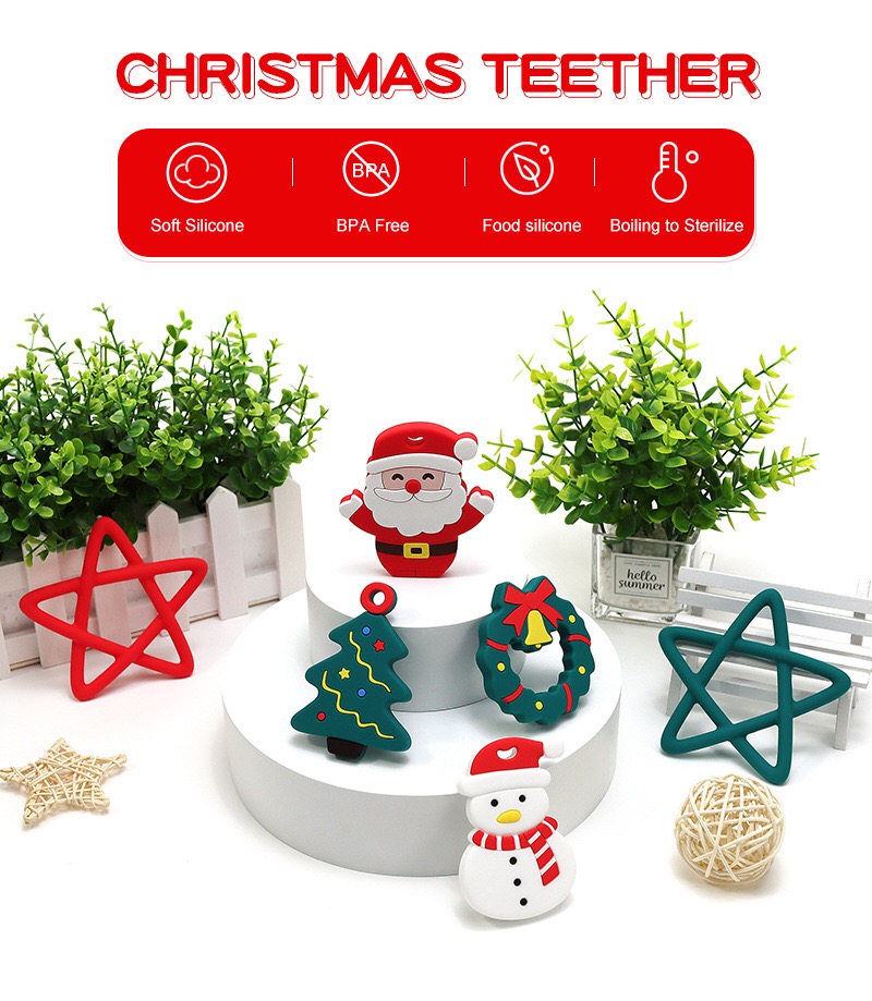 Christmas Silicone Baby Teether — original color collection