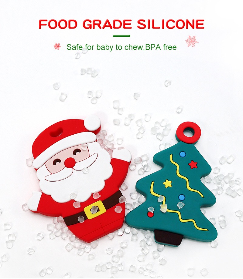 Christmas Silicone Baby Teether — close-up product details