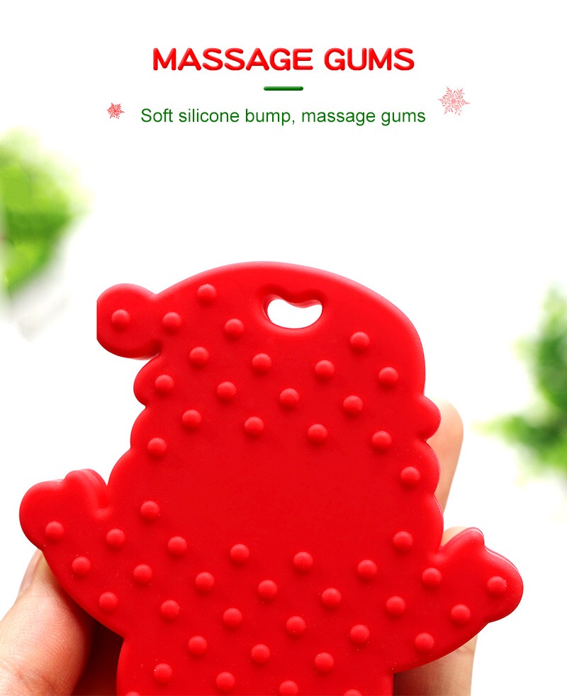 Christmas Silicone Baby Teether — close-up product details