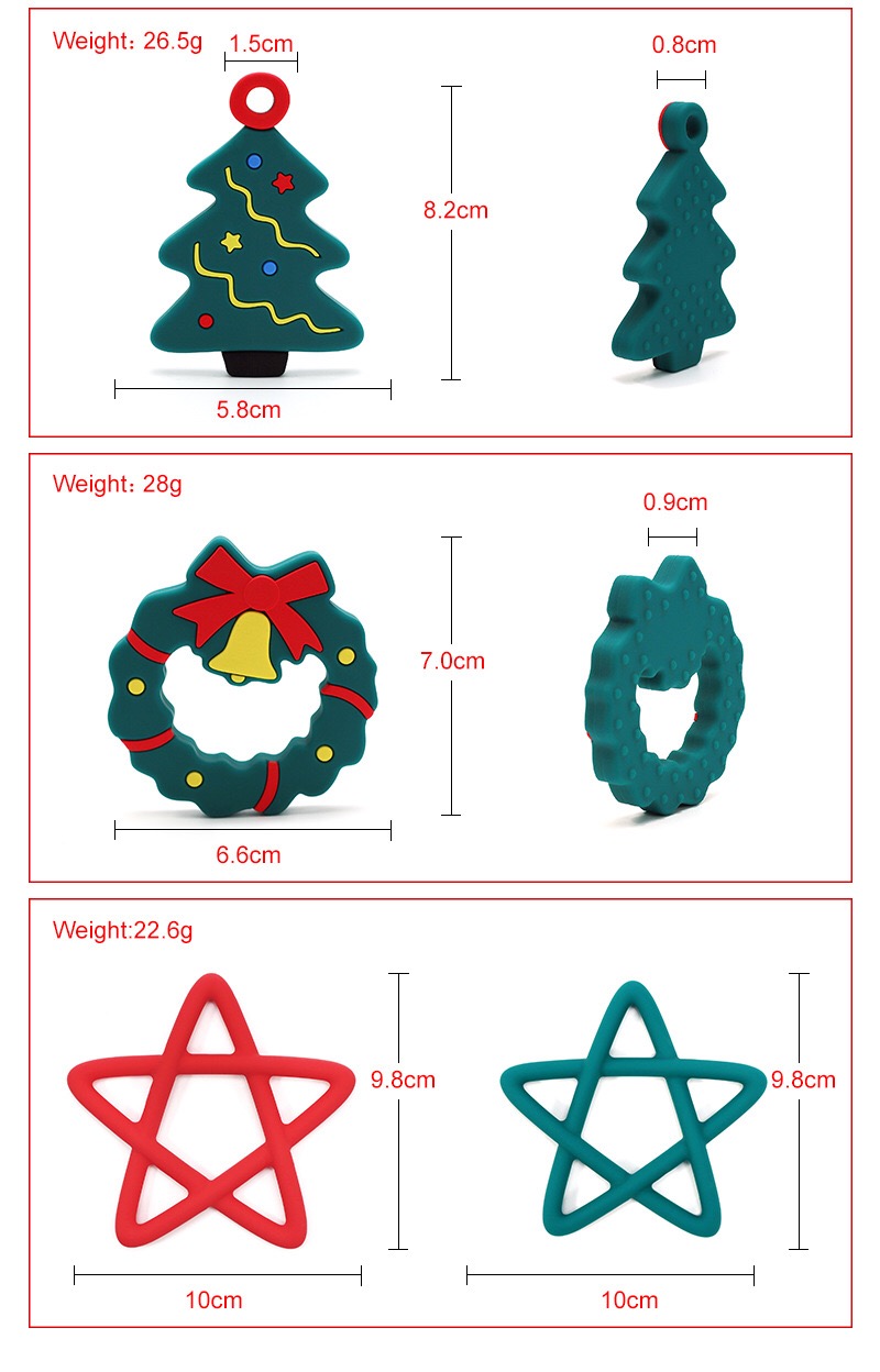 Christmas Silicone Baby Teether — original specification image
