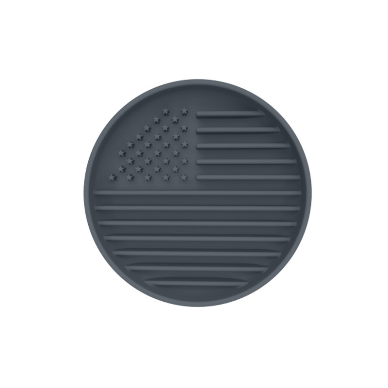US Flag Silicone Dog Slow Feeder Plate in Dark Gray