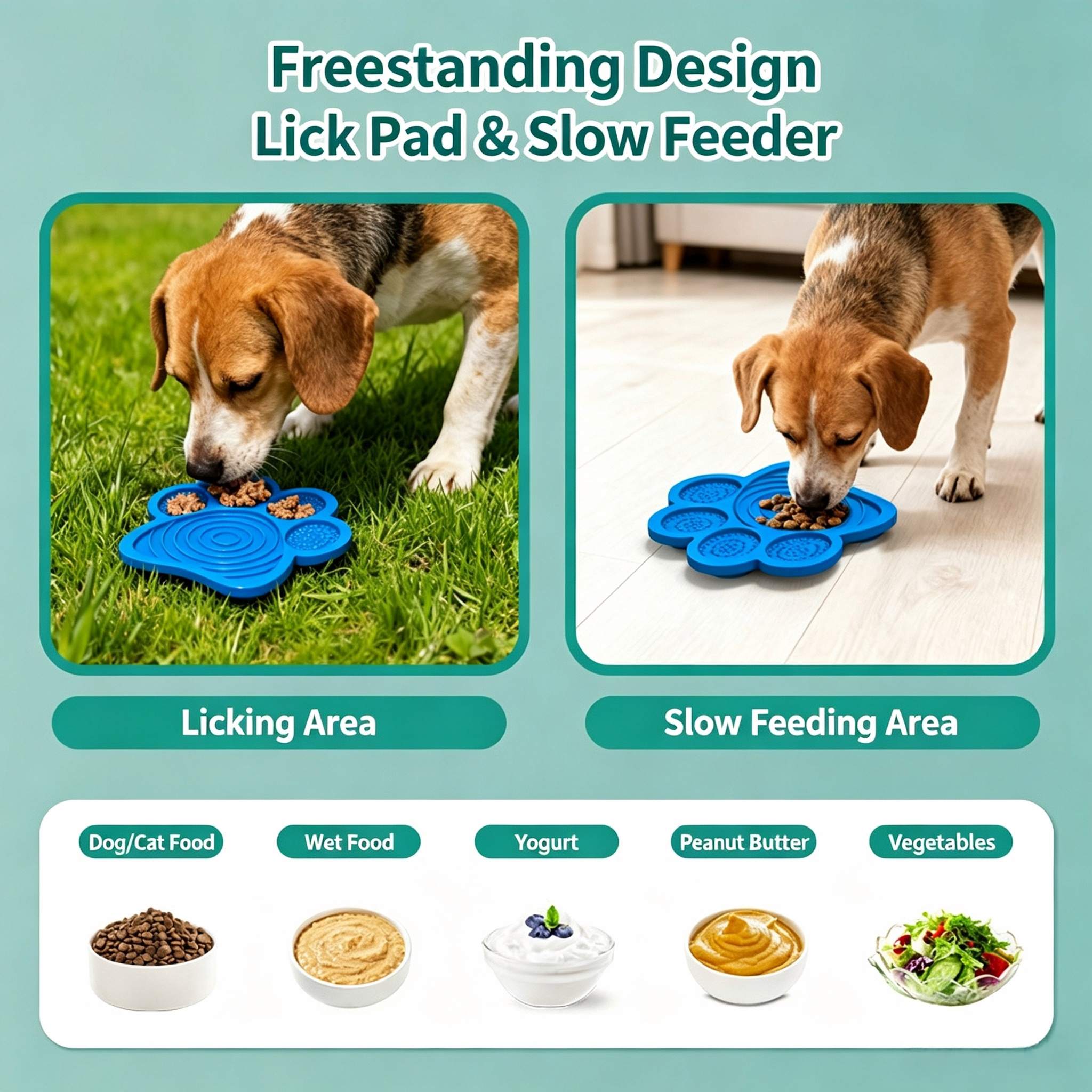 Paw-Shaped Silicone Dog Lick Mat with Suction Cups — additional product view