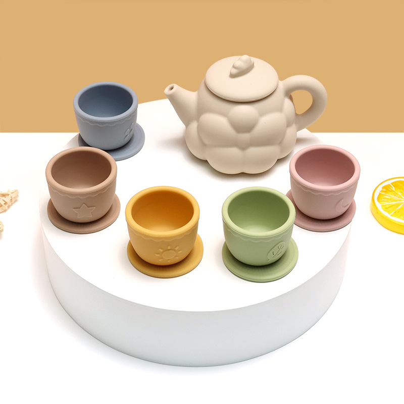 Silicone Toy Tea Set — close-up product details