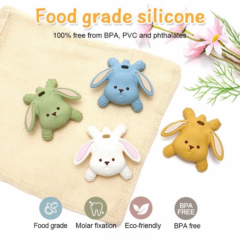 Bunny Silicone Baby Teether — original color collection