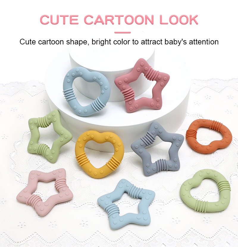 Heart Silicone Baby Teether — close-up product details