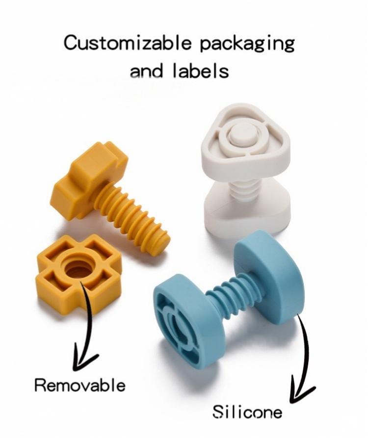 Silicone Screw & Nut Building Toy — close-up product details