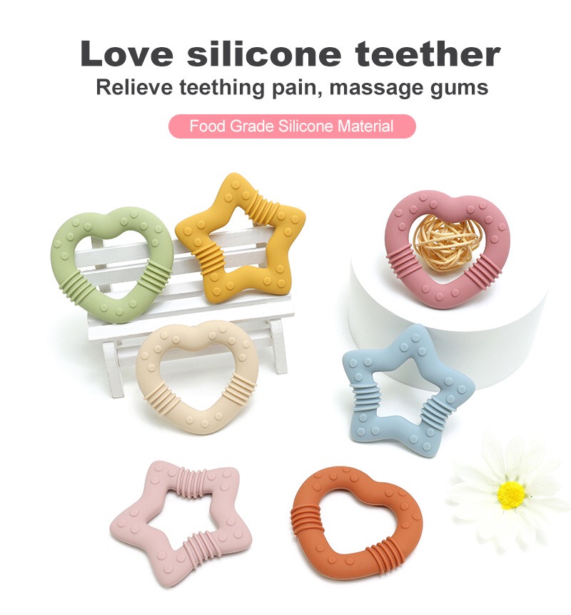 Star Silicone Baby Teether — close-up product details