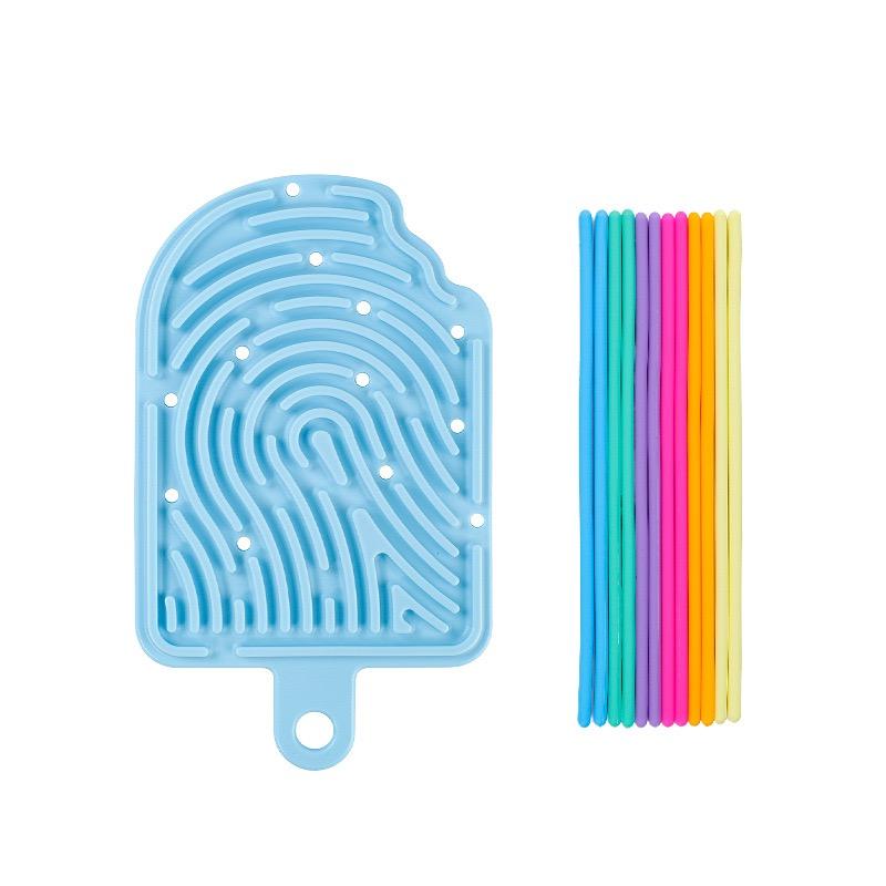 Popsicle Silicone Sensory Fidget Board in Sea Salt Blue