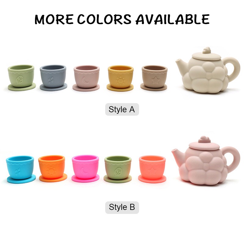 Silicone Toy Tea Set — original color collection