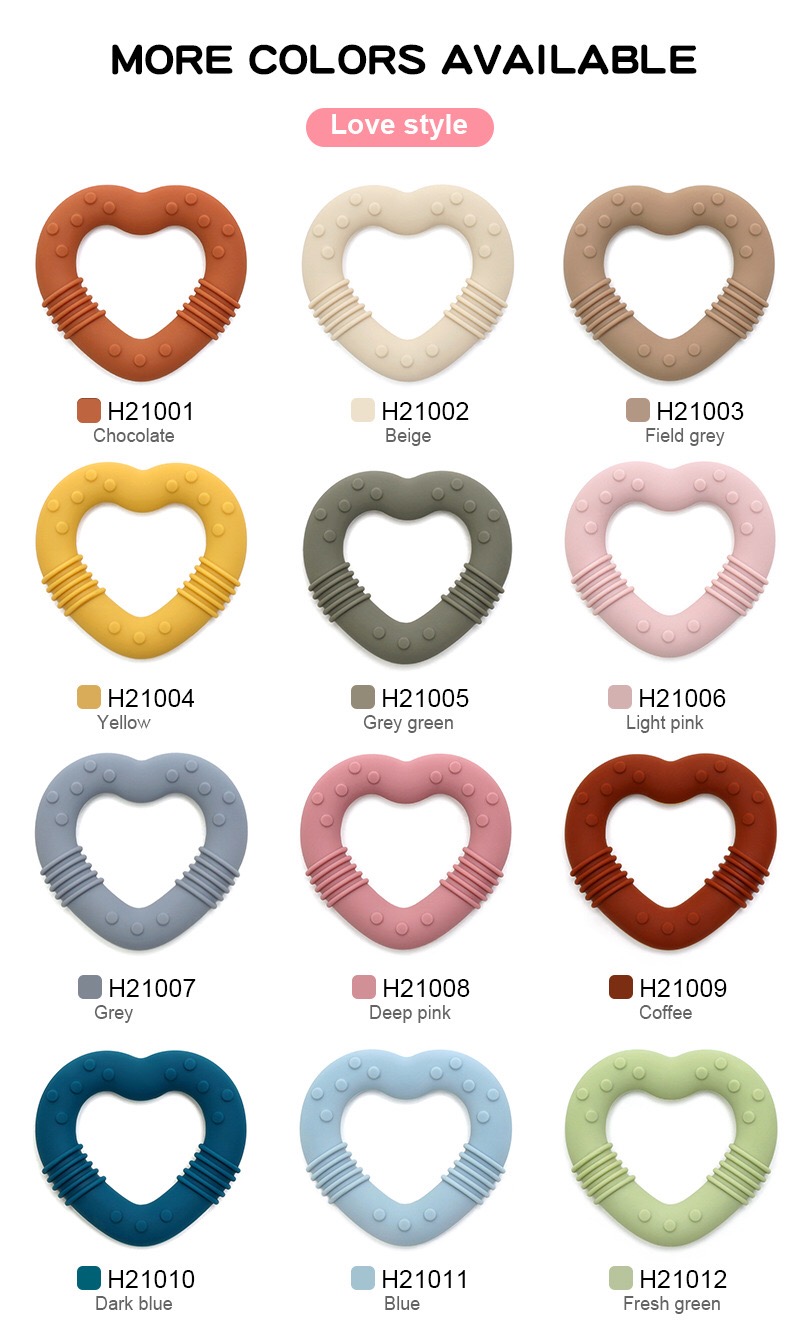 Heart Silicone Baby Teether — original color collection