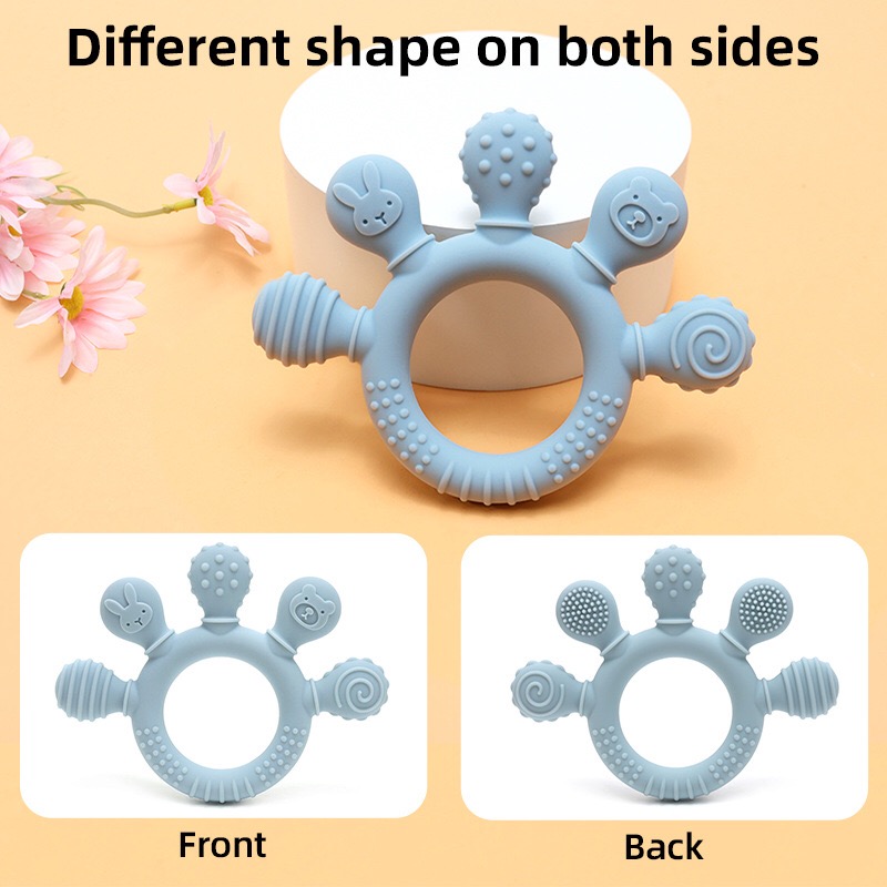 Palm Silicone Baby Teether — close-up product details
