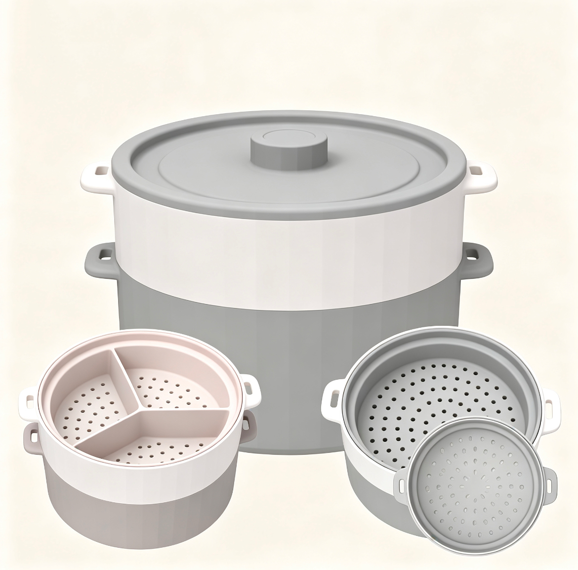 Collapsible Silicone Steamer Pot with Lid — additional product view
