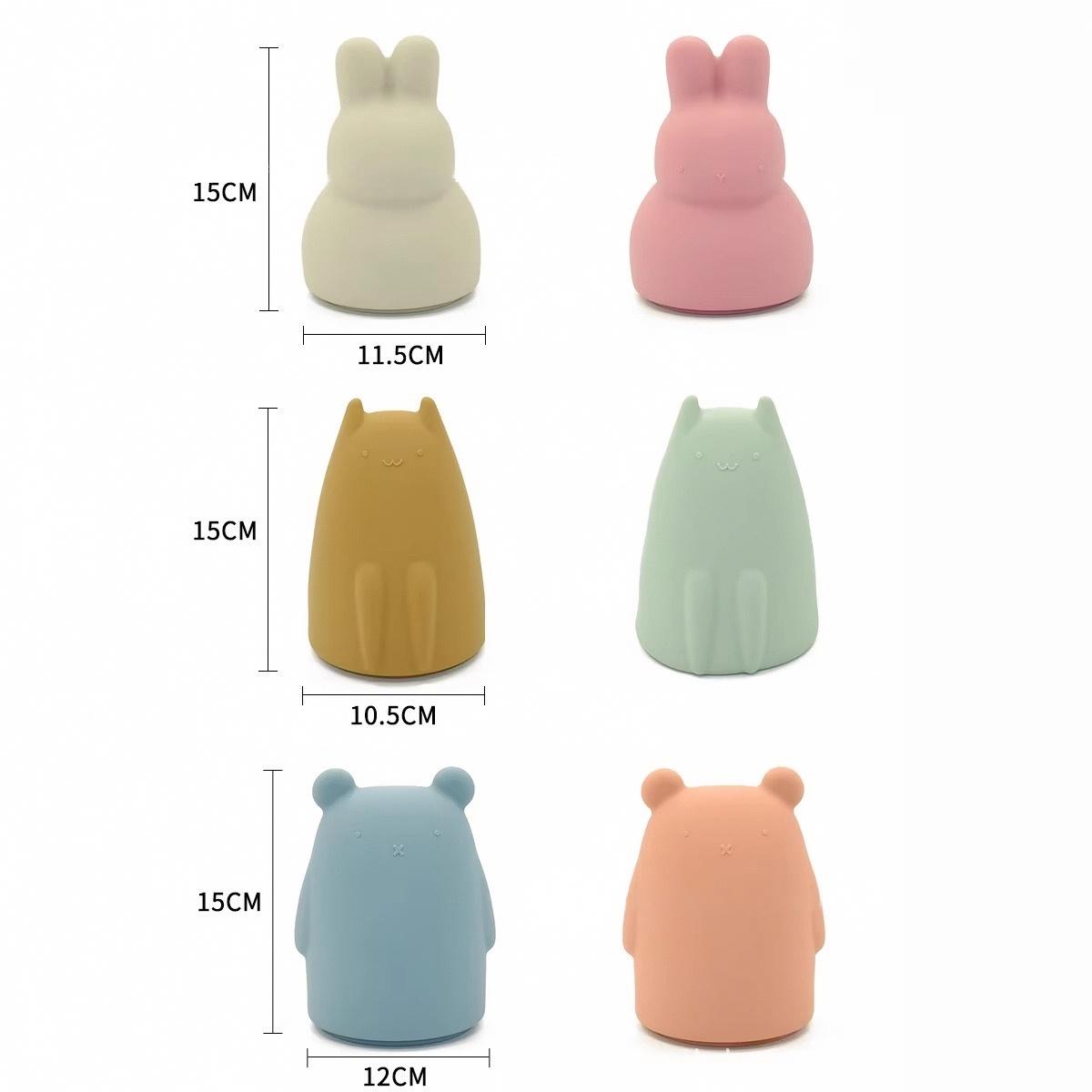 Bunny Silicone Coin Bank — dimensions and measurement reference
