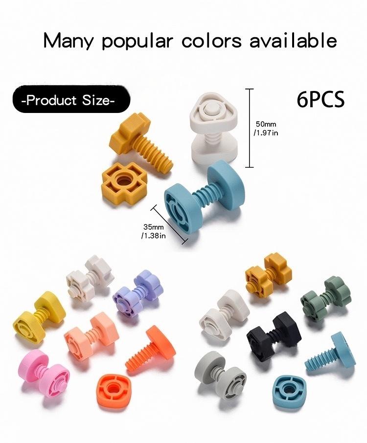 Silicone Screw & Nut Building Toy — original color collection