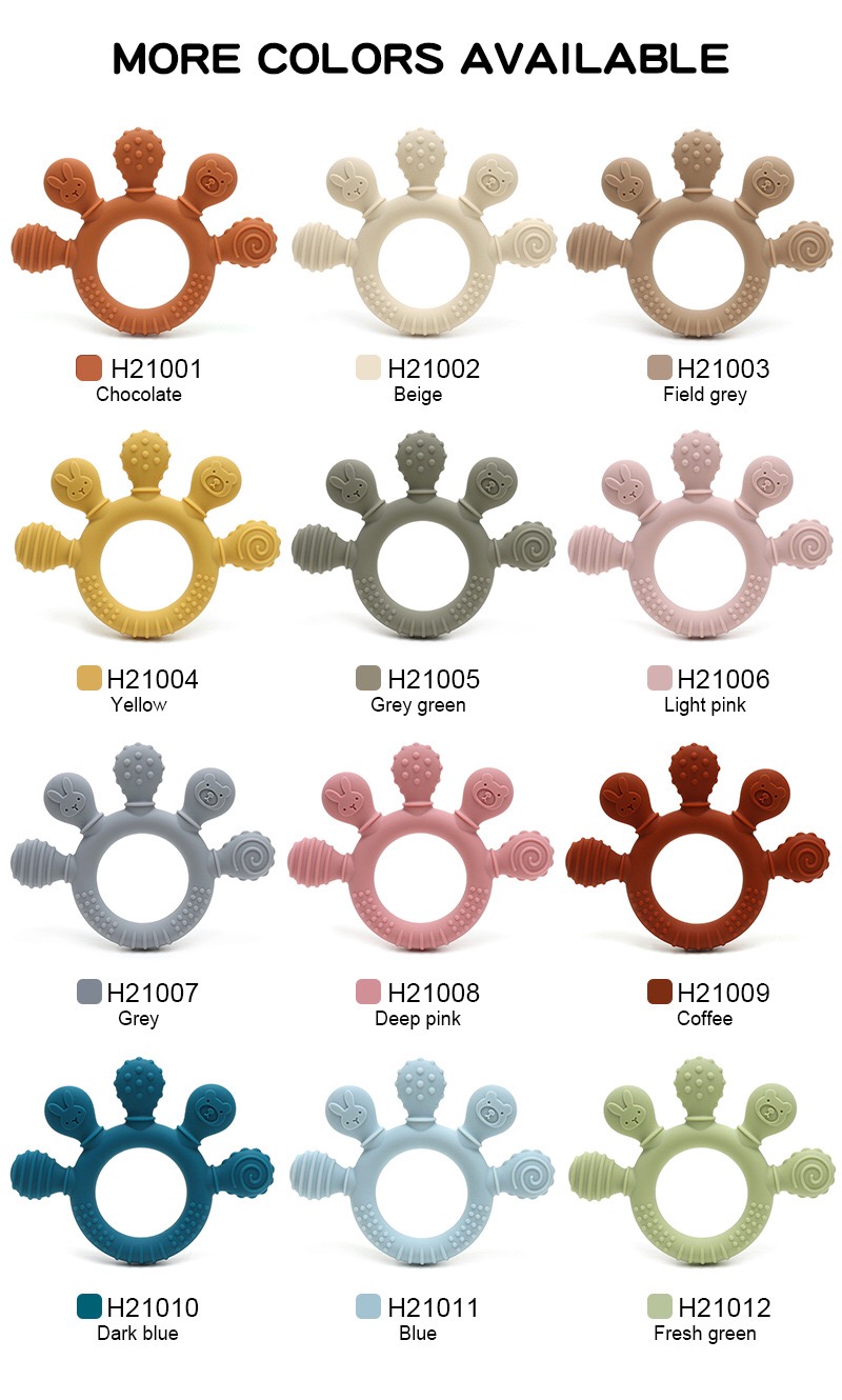 Palm Silicone Baby Teether — original color collection