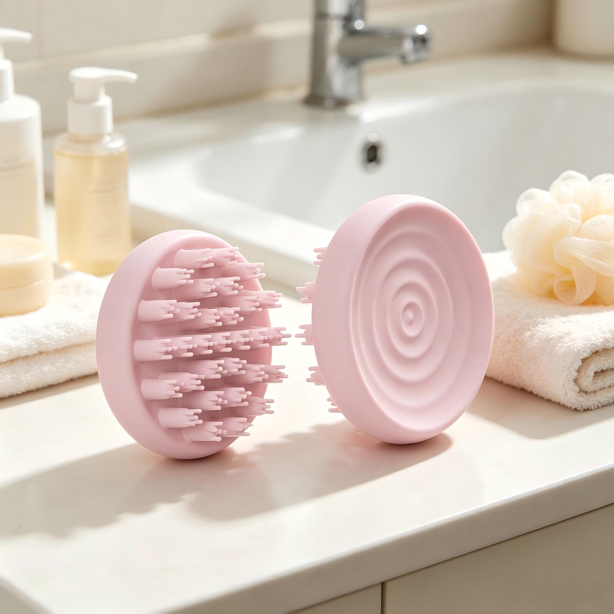 Silicone Shampoo & Scalp Massage Brush — application reference