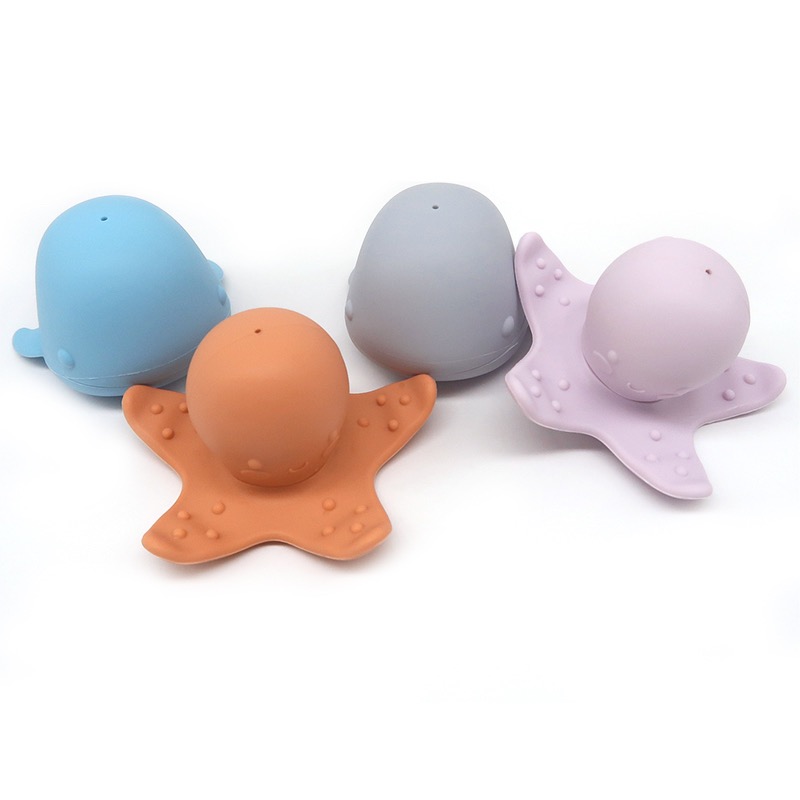Silicone Whale & Octopus Bath Toys