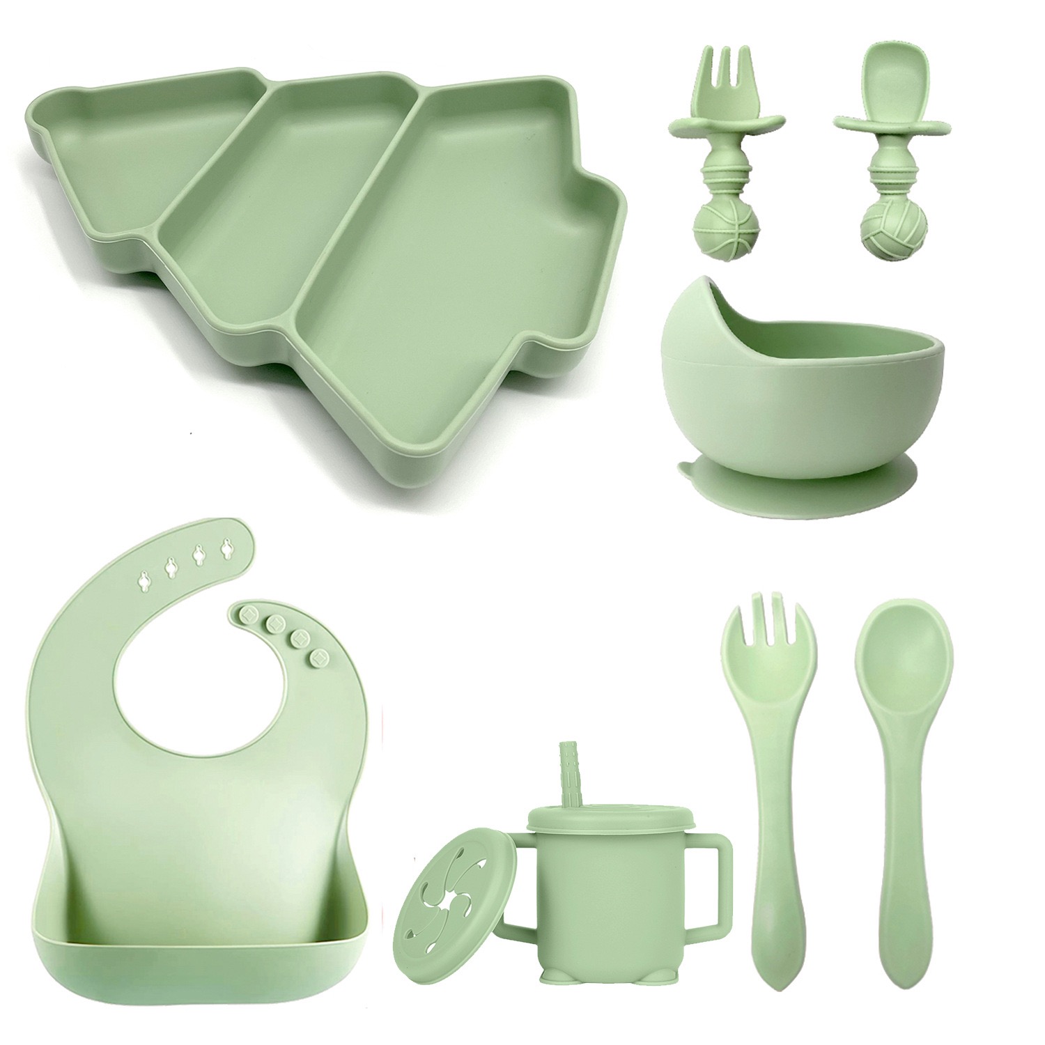 Christmas Tree Silicone Baby Feeding Set — main product photo