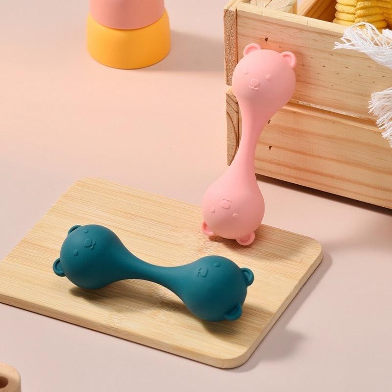 Bear Silicone Baby Rattle — original color collection