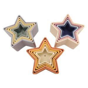 Star Shape Stacking Silicone Sensory Toy, food grade silicone, Feeding, wholesale bulk supply, OEM ODM | Jarhouselife