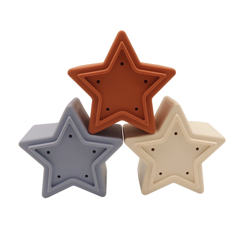 Star Silicone Nesting Stacking Blocks — original color collection