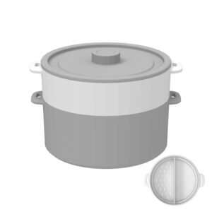 food‑grade silicone steamer pot with handles and lid, multi‑purpose silicone cooking pot bulk wholesale