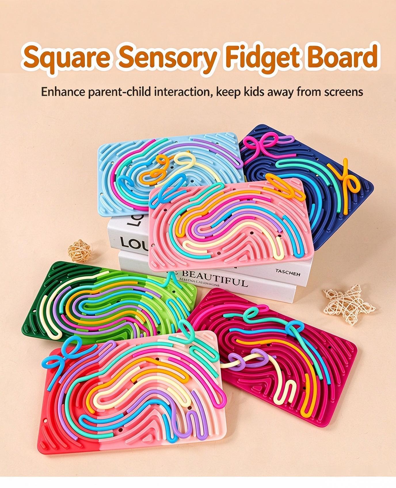 Rectangular Silicone Sensory Fidget Board — original color collection