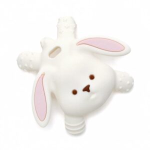 Silicone Lying Bunny Teether, Food Grade Silicone, White Single Product White Background, wholesale bulk supply, OEM ODM | Jarhouselife