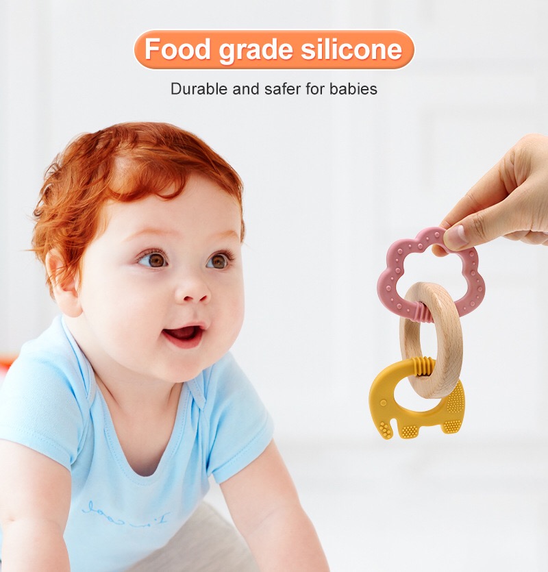 Silicone & Wood Baby Teether — application reference