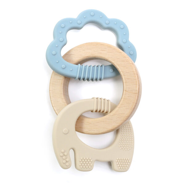Silicone & Wood Baby Teether