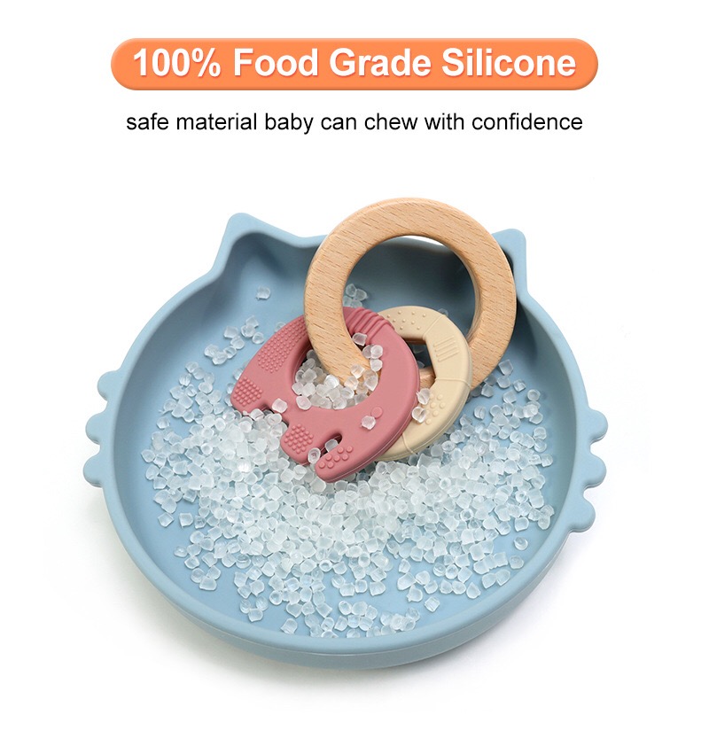 Silicone & Wood Baby Teether — close-up product details