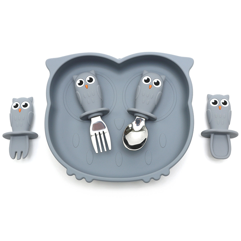Owl Silicone Suction Plate Set