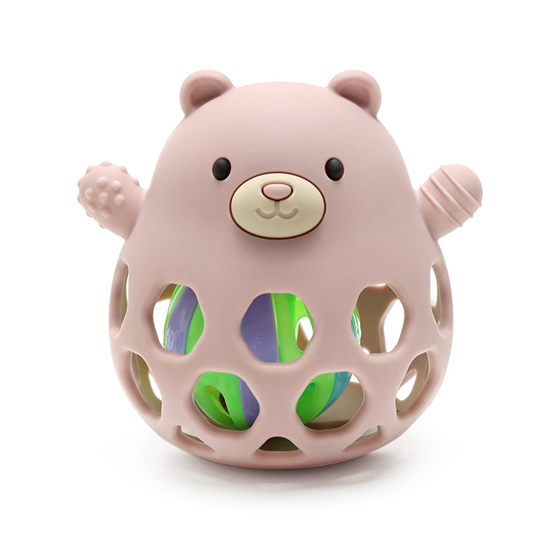 Animal shape silicone teething ball, food‑grade sensory baby teether toy bulk wholesale